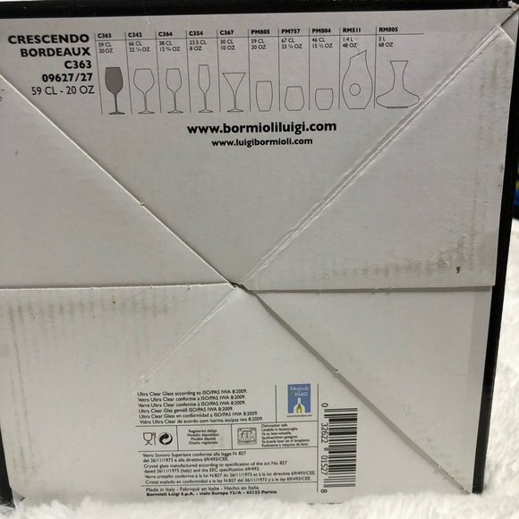 NIB Luigi Bormioli Crescendo Bordeaux Wine Glasses - Picture 6 of 10